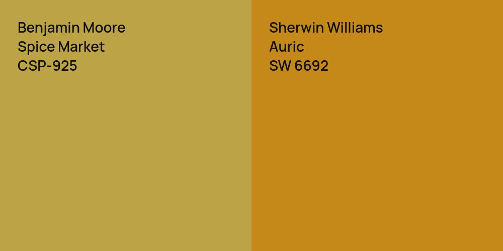 Benjamin Moore Spice Market vs. Sherwin Williams Auric