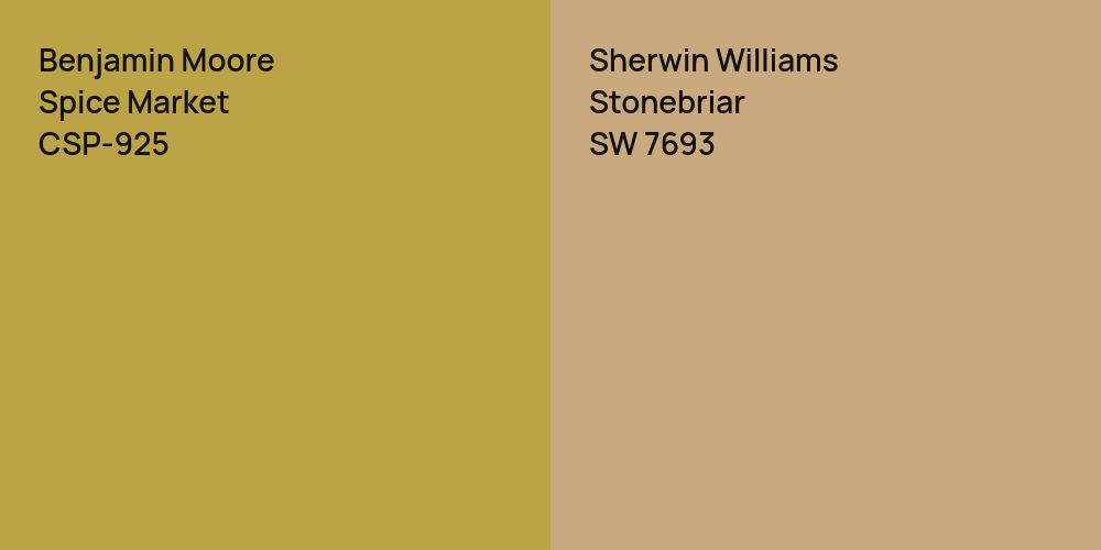 Benjamin Moore Spice Market vs. Sherwin Williams Stonebriar