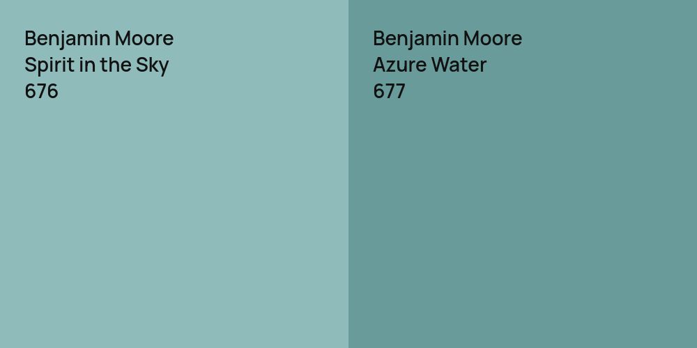 Benjamin Moore Spirit in the Sky vs. Benjamin Moore Azure Water