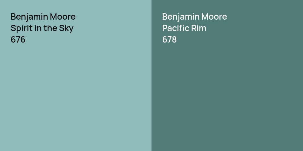 Benjamin Moore Spirit in the Sky vs. Benjamin Moore Pacific Rim