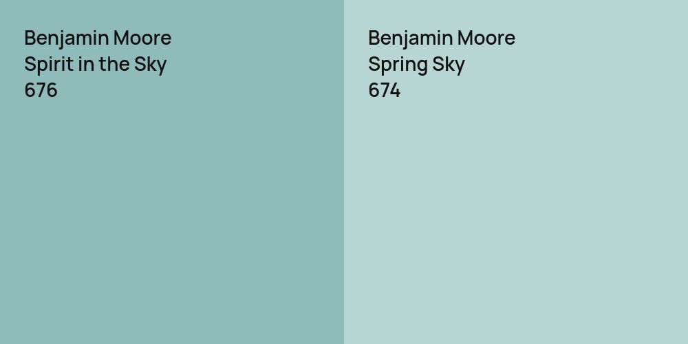 Benjamin Moore Spirit in the Sky vs. Benjamin Moore Spring Sky