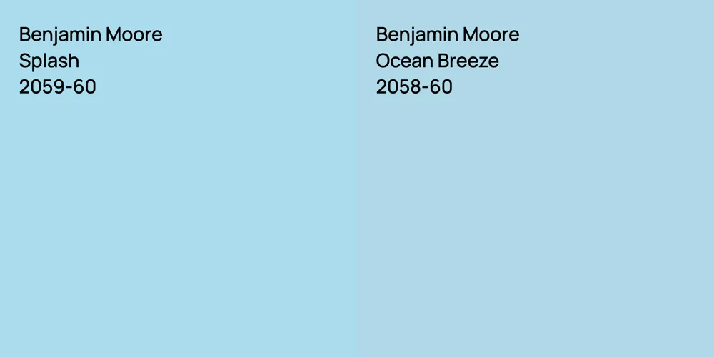 Benjamin Moore Splash vs. Benjamin Moore Ocean Breeze