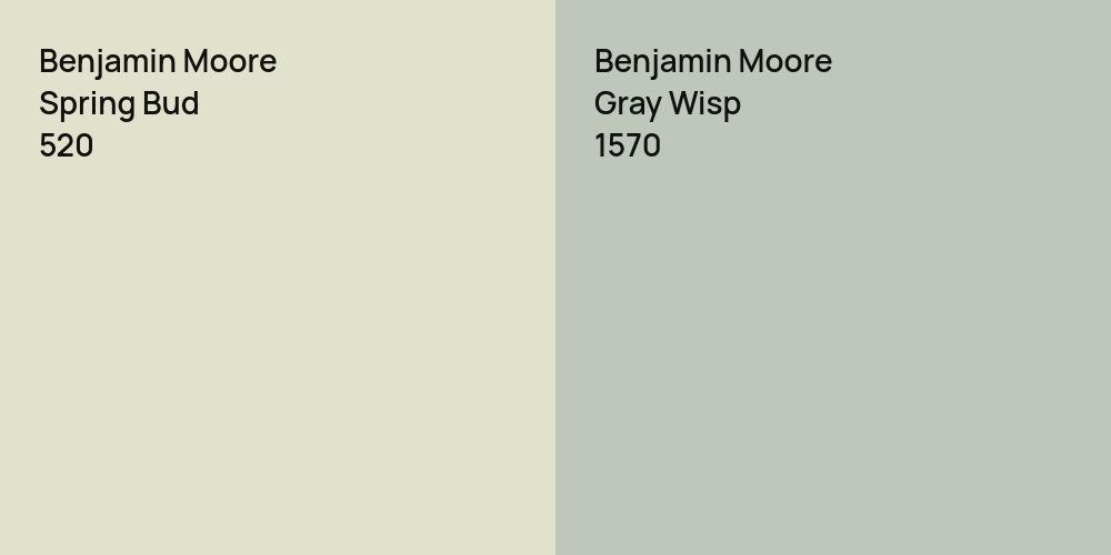 Benjamin Moore Spring Bud vs. Benjamin Moore Gray Wisp