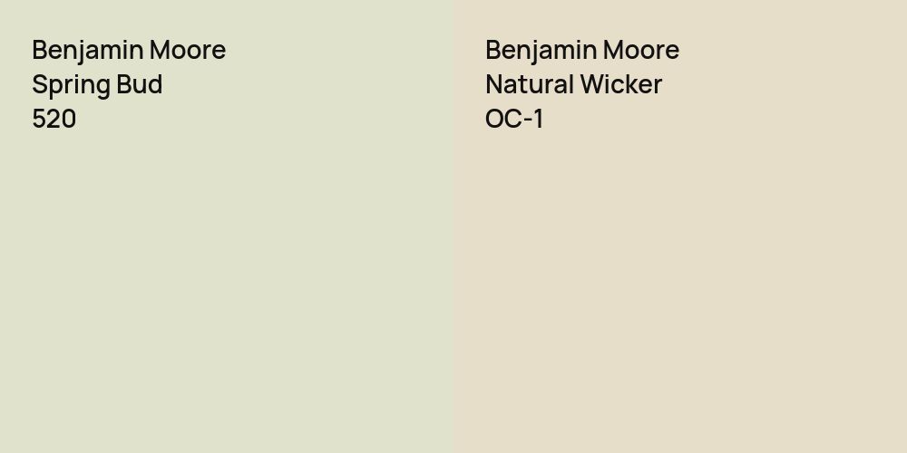 Benjamin Moore Spring Bud vs. Benjamin Moore Natural Wicker