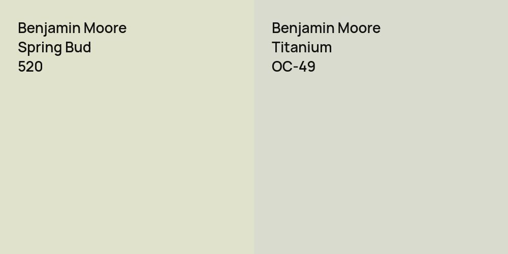 Benjamin Moore Spring Bud vs. Benjamin Moore Titanium