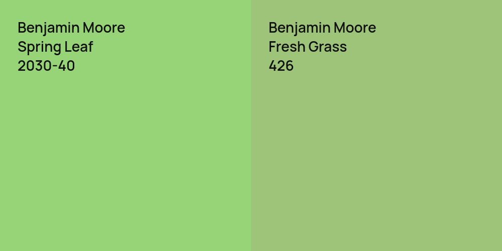 Benjamin Moore Spring Leaf vs. Benjamin Moore Fresh Grass