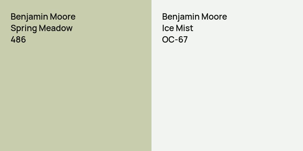 Benjamin Moore Spring Meadow vs. Benjamin Moore Ice Mist