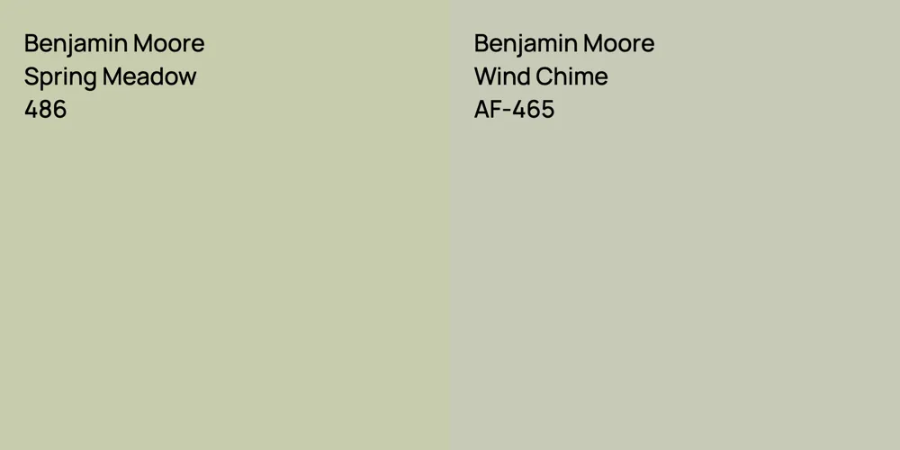 Benjamin Moore Spring Meadow vs. Benjamin Moore Wind Chime