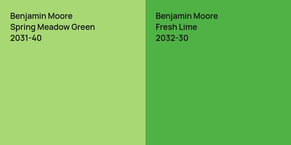 Benjamin Moore Spring Meadow Green vs. Benjamin Moore Fresh Lime