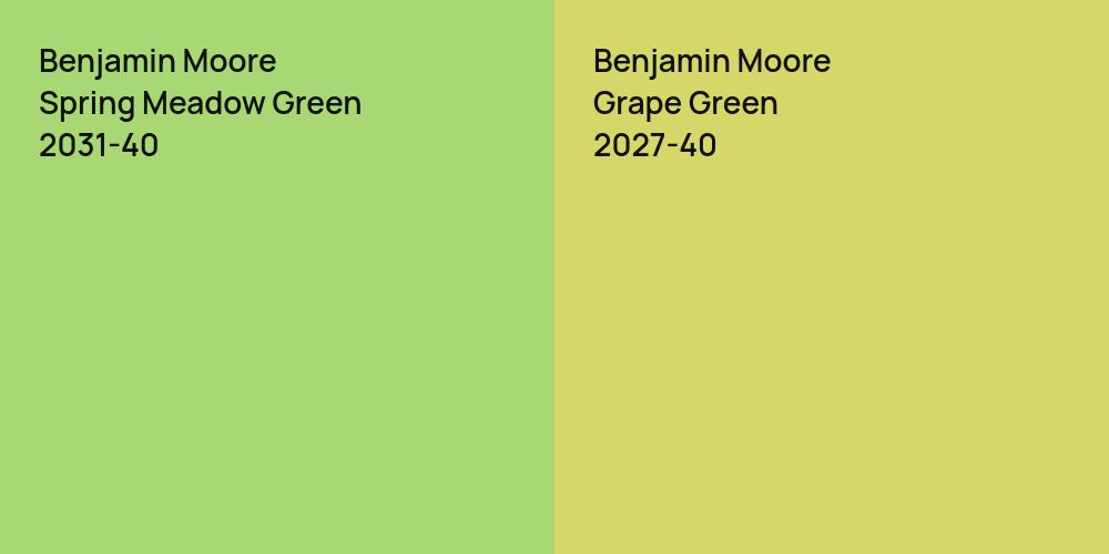 Benjamin Moore Spring Meadow Green vs. Benjamin Moore Grape Green