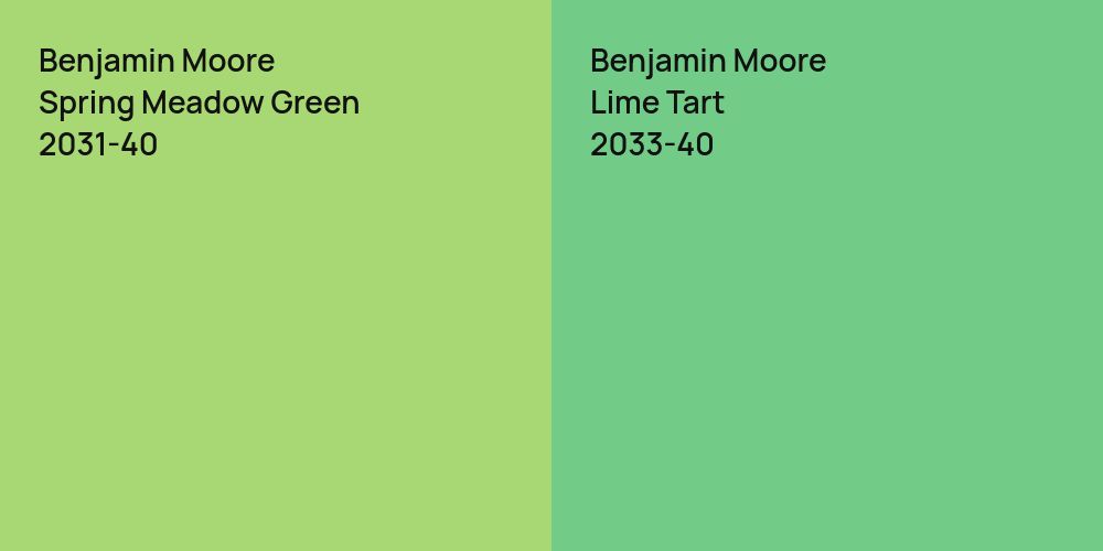 Benjamin Moore Spring Meadow Green vs. Benjamin Moore Lime Tart