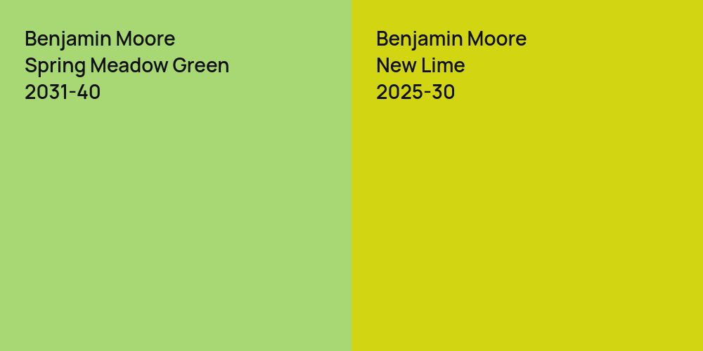 Benjamin Moore Spring Meadow Green vs. Benjamin Moore New Lime