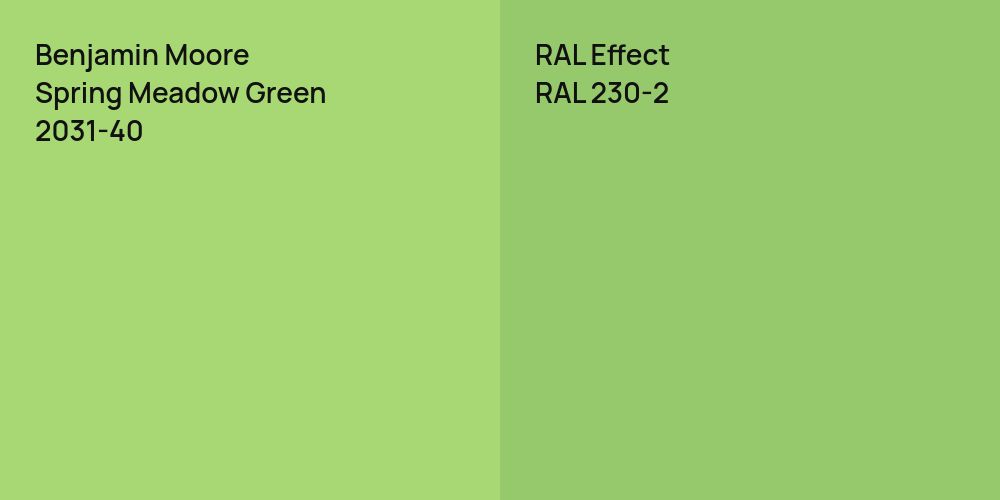 Benjamin Moore Spring Meadow Green vs. RAL Effect RAL 230-2