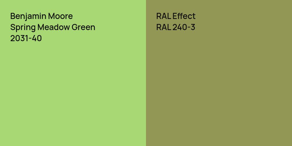 Benjamin Moore Spring Meadow Green vs. RAL Effect RAL 240-3