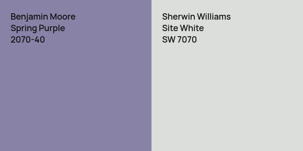 Benjamin Moore Spring Purple vs. Sherwin Williams Site White