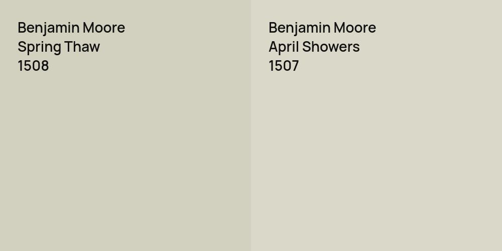 Benjamin Moore Spring Thaw vs. Benjamin Moore April Showers