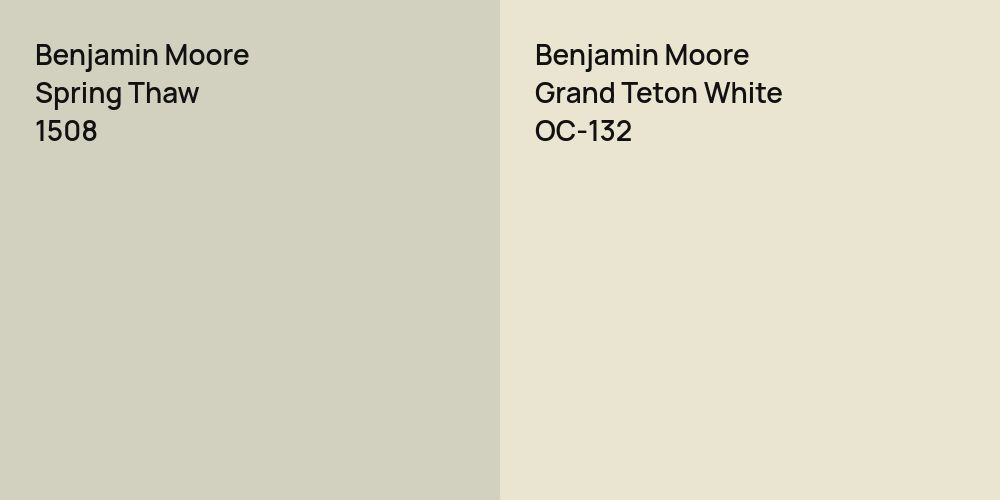 Benjamin Moore Spring Thaw vs. Benjamin Moore Grand Teton White