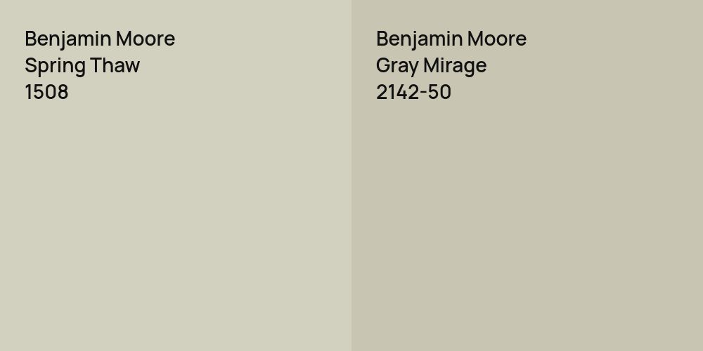 Benjamin Moore Spring Thaw vs. Benjamin Moore Gray Mirage