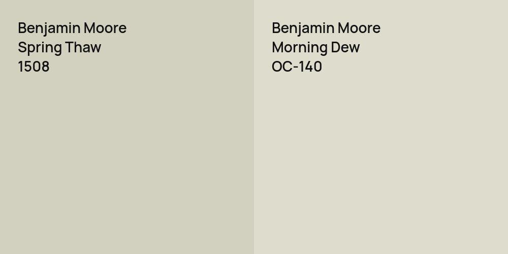 Benjamin Moore Spring Thaw vs. Benjamin Moore Morning Dew