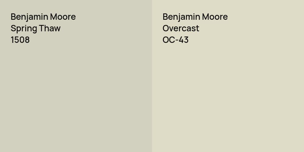 Benjamin Moore Spring Thaw vs. Benjamin Moore Overcast