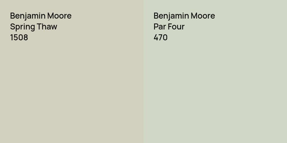 Benjamin Moore Spring Thaw vs. Benjamin Moore Par Four