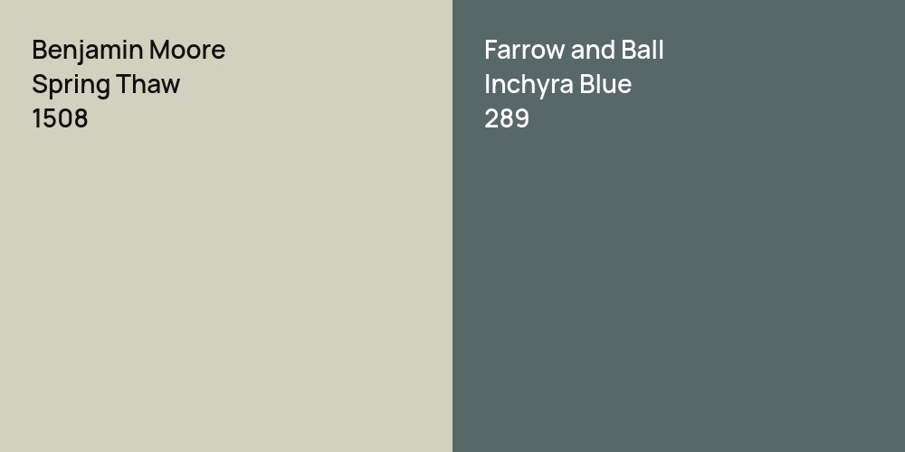 Benjamin Moore Spring Thaw vs. Farrow and Ball Inchyra Blue