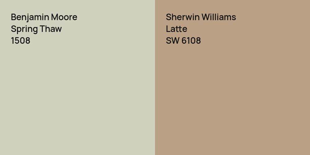 Benjamin Moore Spring Thaw vs. Sherwin Williams Latte