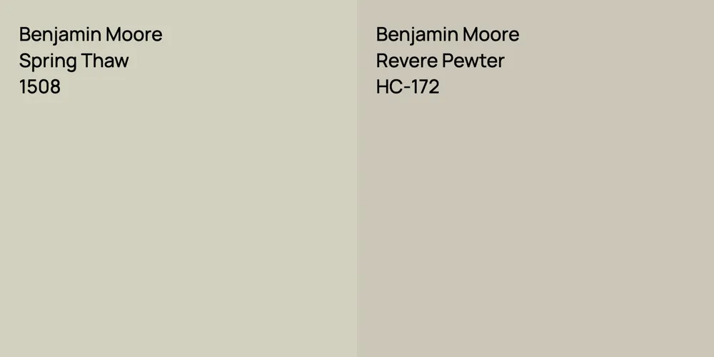 Benjamin Moore Spring Thaw vs. Benjamin Moore Revere Pewter