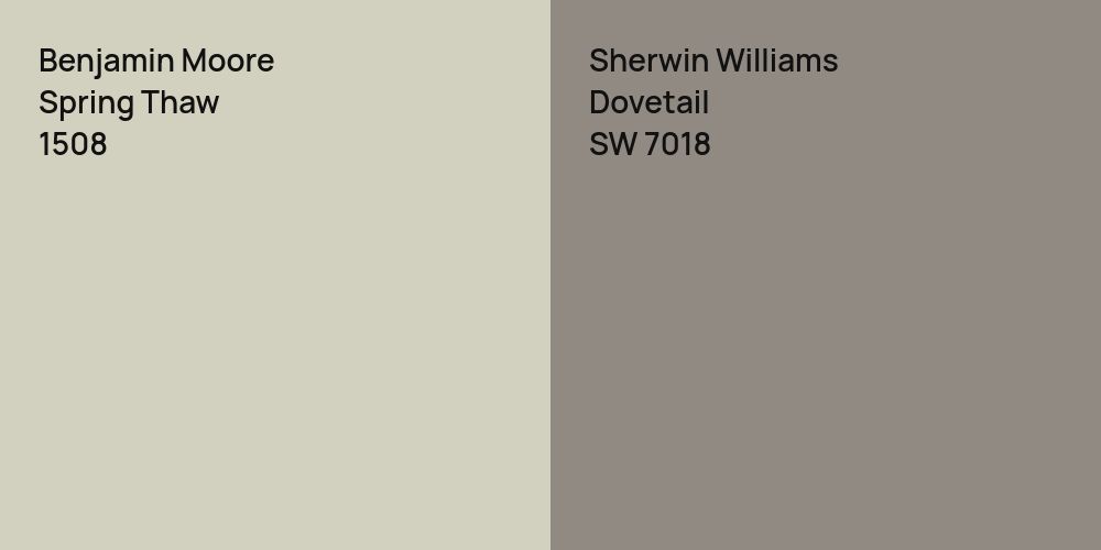 Benjamin Moore Spring Thaw vs. Sherwin Williams Dovetail