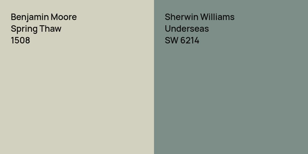 Benjamin Moore Spring Thaw vs. Sherwin Williams Underseas