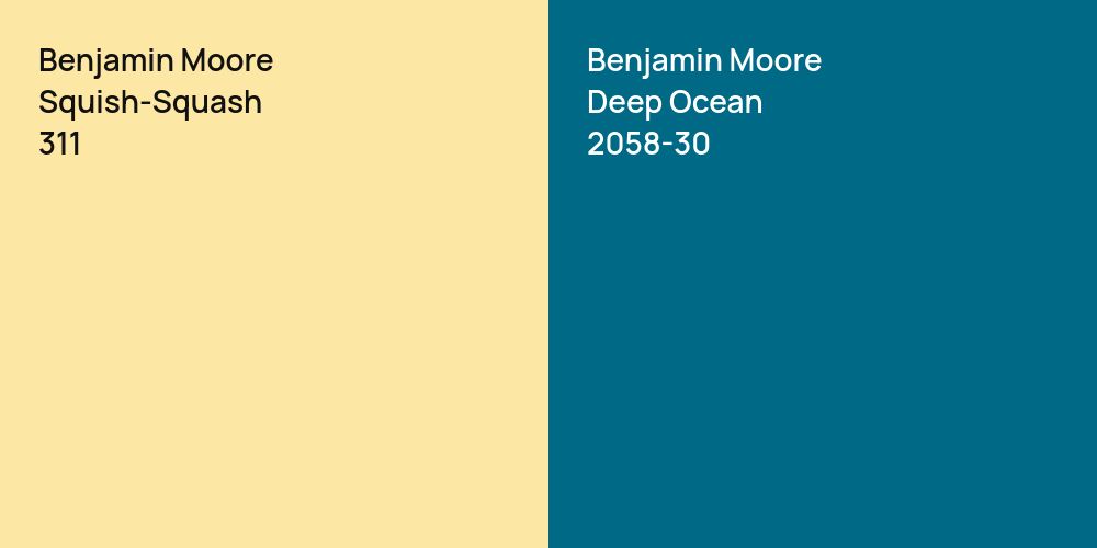 Benjamin Moore Squish-Squash vs. Benjamin Moore Deep Ocean