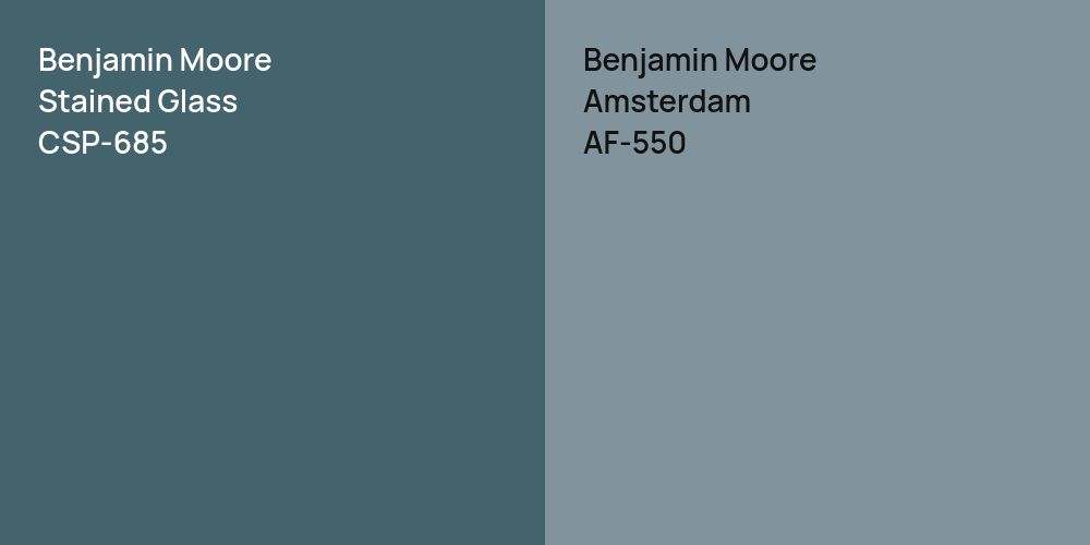 Benjamin Moore Stained Glass vs. Benjamin Moore Amsterdam