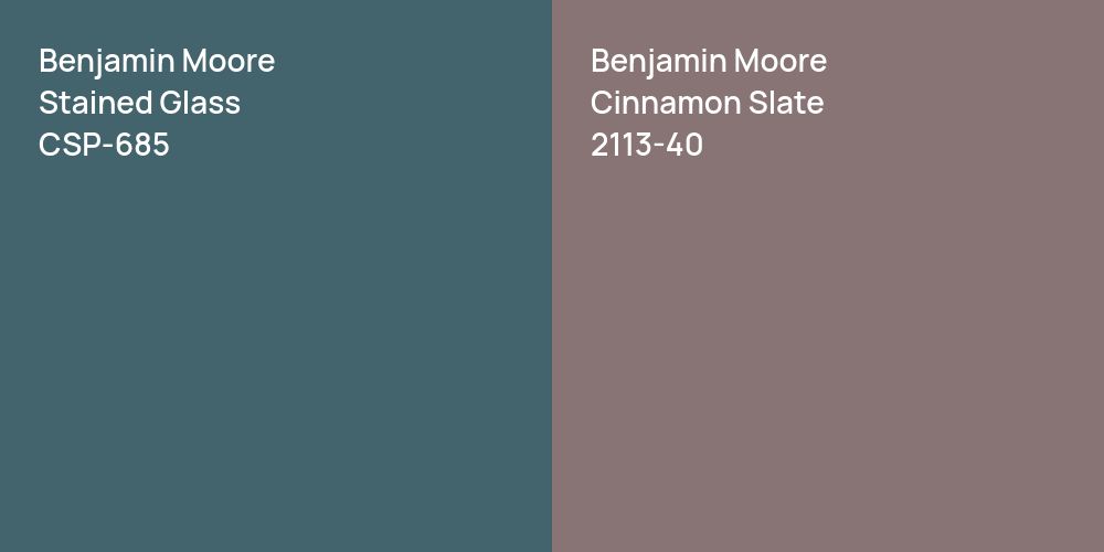 Benjamin Moore Stained Glass vs. Benjamin Moore Cinnamon Slate