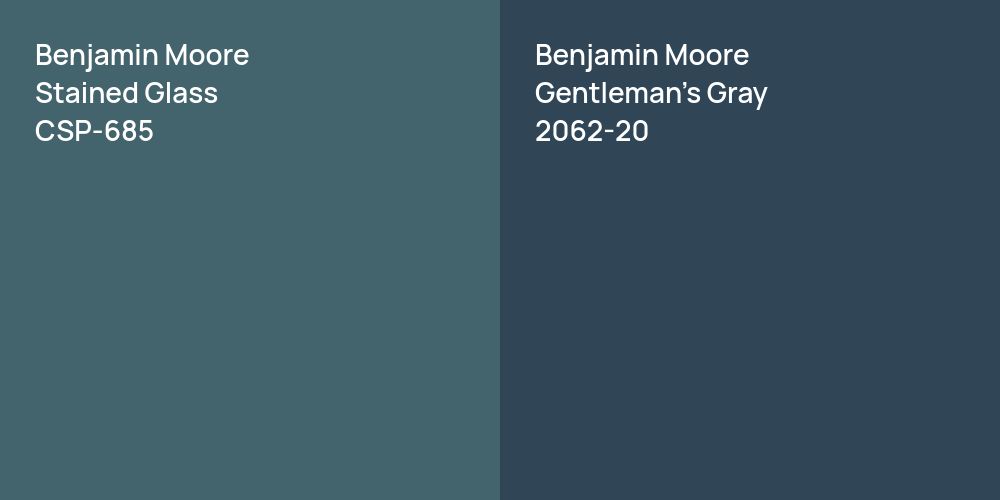 Benjamin Moore Stained Glass vs. Benjamin Moore Gentleman's Gray