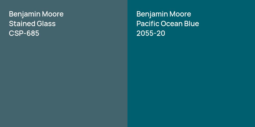 Benjamin Moore Stained Glass vs. Benjamin Moore Pacific Ocean Blue