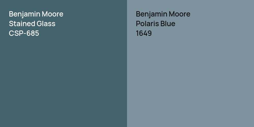 Benjamin Moore Stained Glass vs. Benjamin Moore Polaris Blue