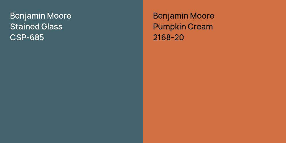 Benjamin Moore Stained Glass vs. Benjamin Moore Pumpkin Cream