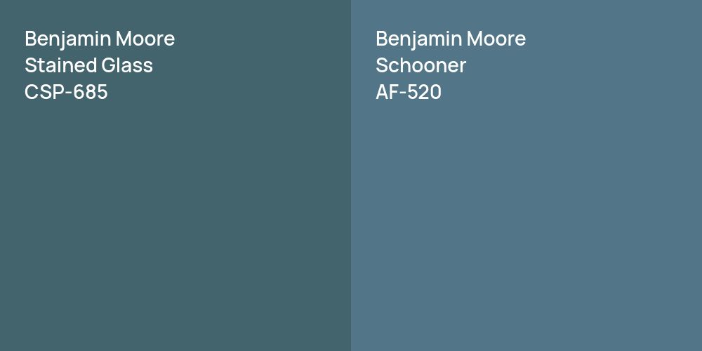 Benjamin Moore Stained Glass vs. Benjamin Moore Schooner