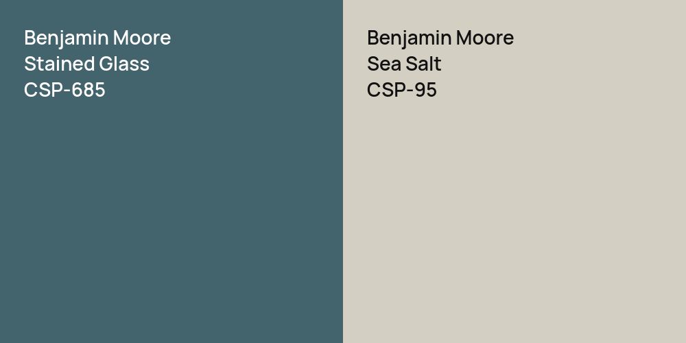 Benjamin Moore Stained Glass vs. Benjamin Moore Sea Salt