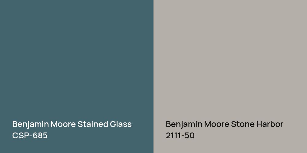 Benjamin Moore Stained Glass vs. Benjamin Moore Stone Harbor