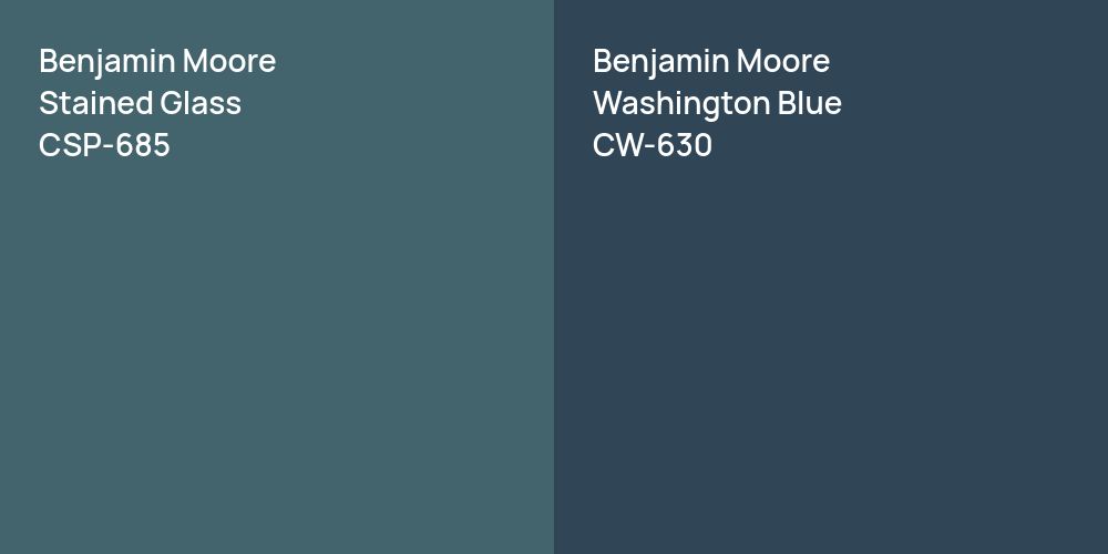 Benjamin Moore Stained Glass vs. Benjamin Moore Washington Blue