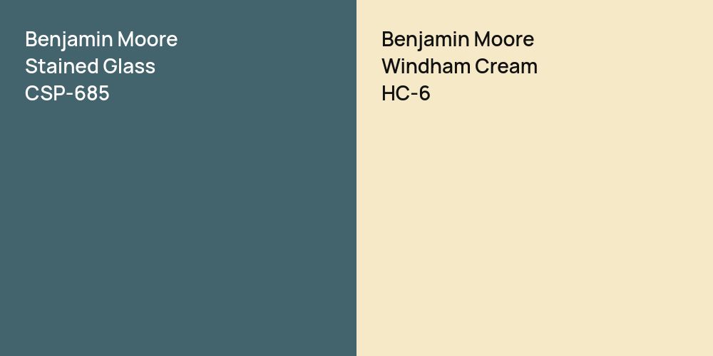 Benjamin Moore Stained Glass vs. Benjamin Moore Windham Cream