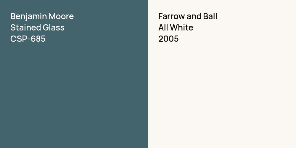 Benjamin Moore Stained Glass vs. Farrow and Ball All White