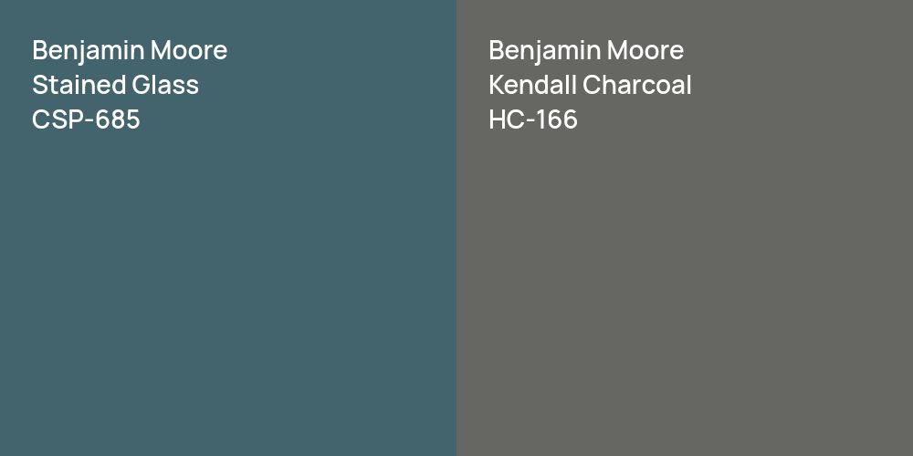 Benjamin Moore Stained Glass vs. Benjamin Moore Kendall Charcoal