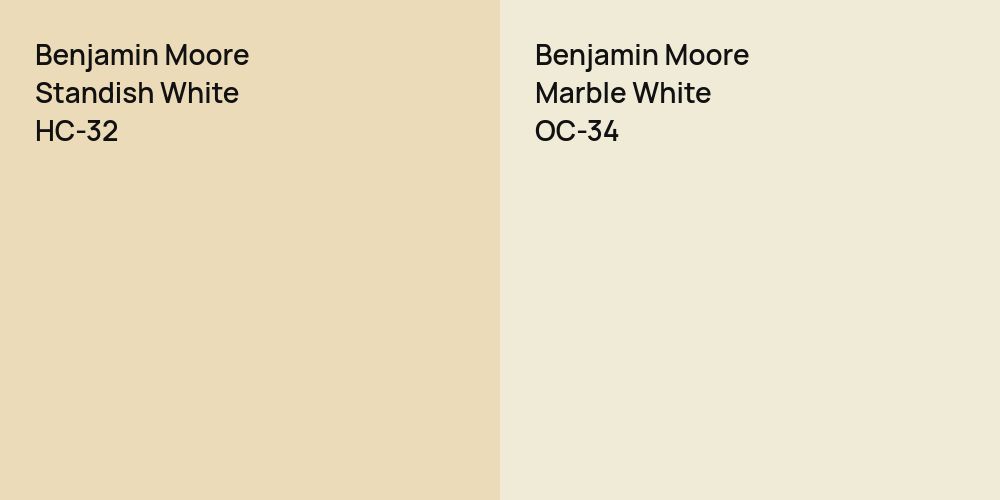 Benjamin Moore Standish White vs. Benjamin Moore Marble White