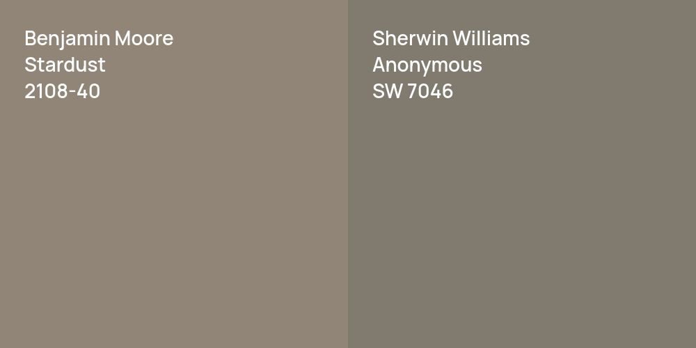 Benjamin Moore Stardust vs. Sherwin Williams Anonymous