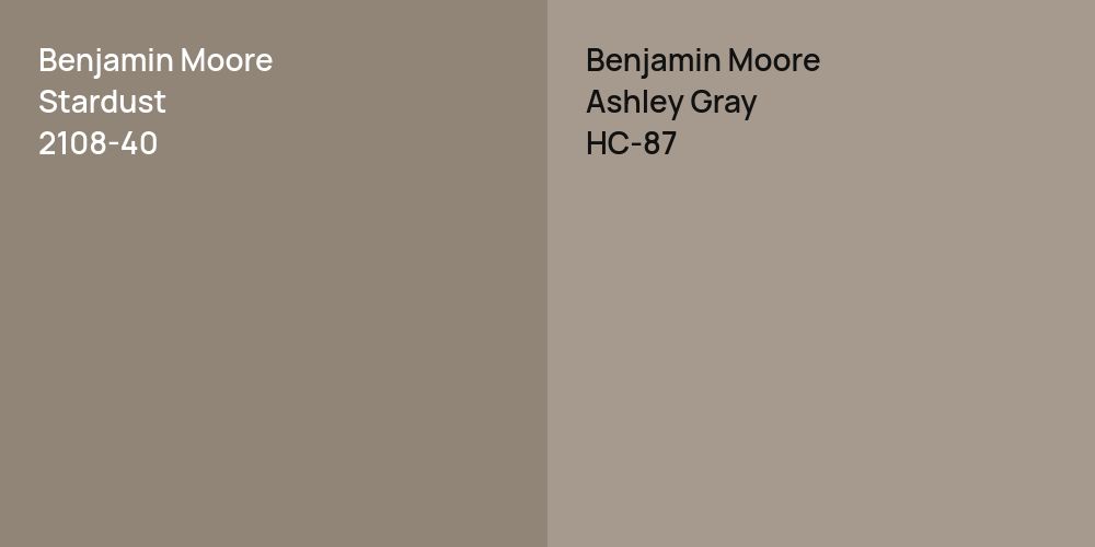 Benjamin Moore Stardust vs. Benjamin Moore Ashley Gray