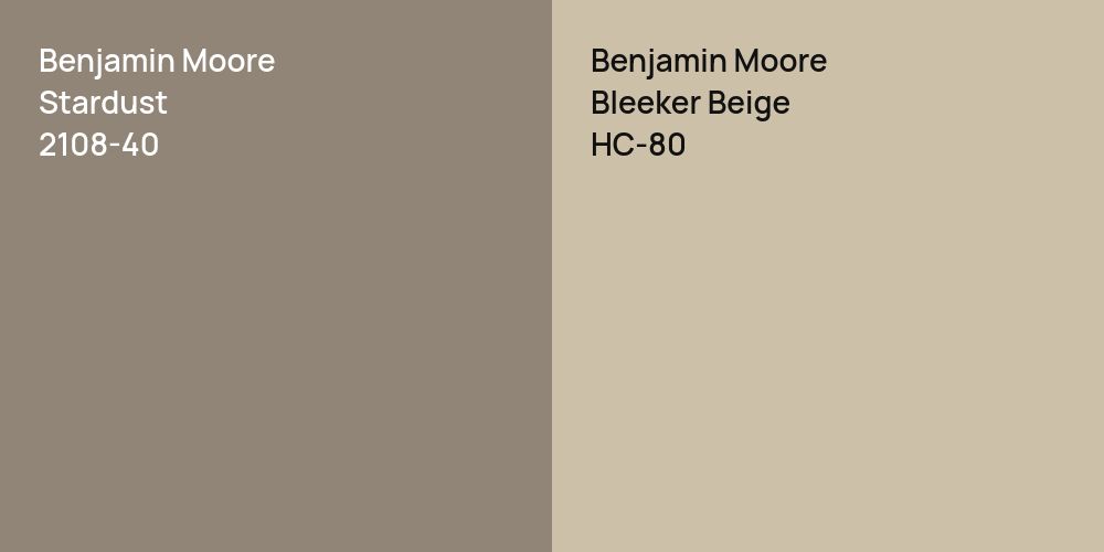 Benjamin Moore Stardust vs. Benjamin Moore Bleeker Beige