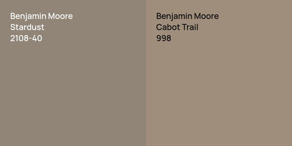 Benjamin Moore Stardust vs. Benjamin Moore Cabot Trail