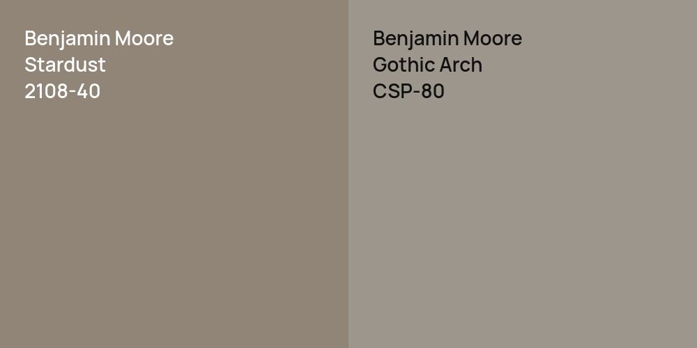 Benjamin Moore Stardust vs. Benjamin Moore Gothic Arch